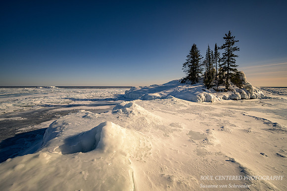 Ice covered "Tombolo", March '22 2
