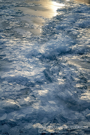Ice shards in evening light, Madeline Island, March '22 2