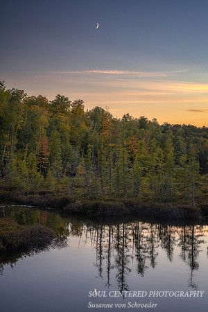 Moon at Audie Lake, 9.29.'22