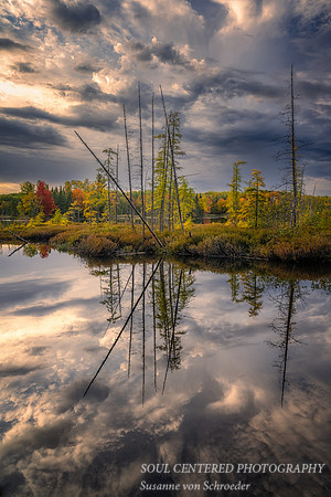 Fall colors & clouds, Audie Lake 1, 10.2.'22