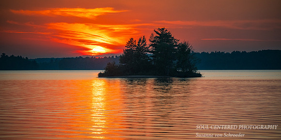 Orange Sunset at the Chippewa Flowage, August '25, panorama