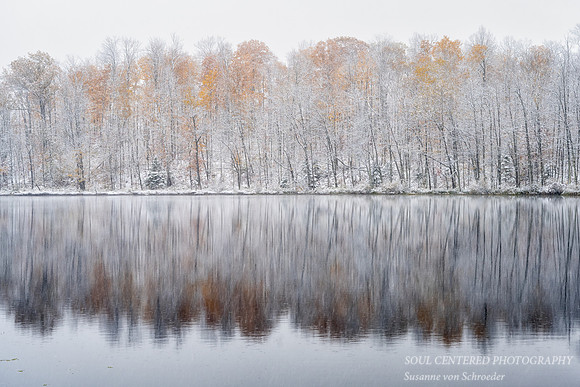First snow, Oct. 14.'22, Perch Lake reflections 2