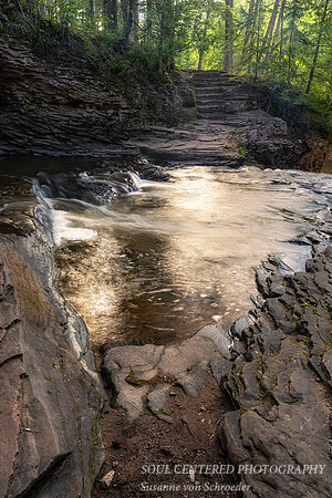 Amnicon River with steps, August '22 2