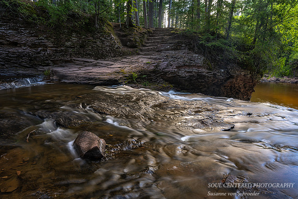 Amnicon River with steps, August '22 3