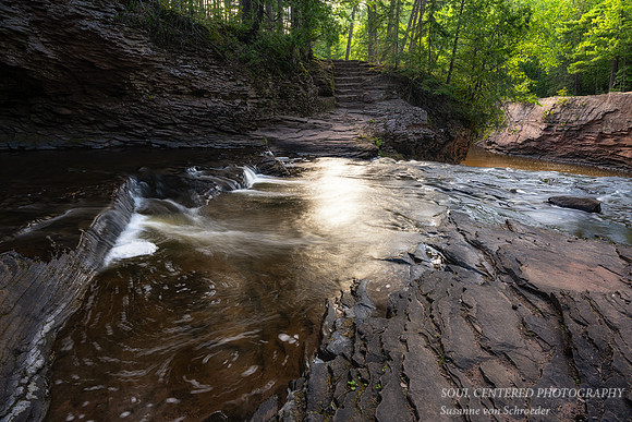 Amnicon River with steps, August '22 1