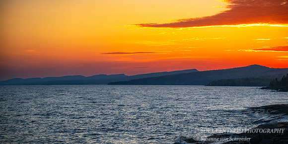 Sunset, Sawtooth Mountains, Grand Marais, Oct. '25 3, panorama