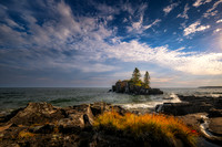 Hollow Rock, with sunlit grasses, October. '25