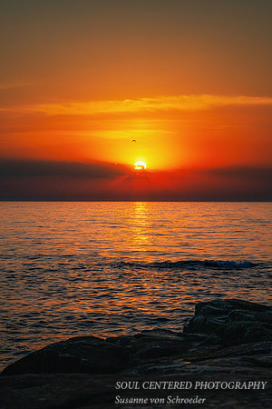 Orange Sunrise at Artist Point, Grand Marais, October '25 2, vertical