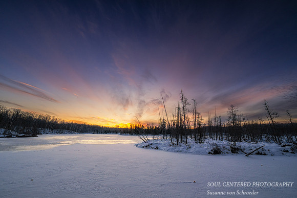 Colorful winter sunset, Audie Lake, Dec. '25 4