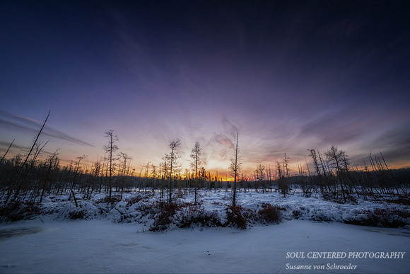 Colorful winter sunset, Audie Lake, Dec. '25 5