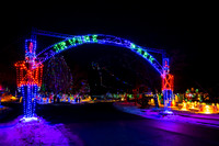 Christmas lights, entrance at Irvine Park Chippewa Falls