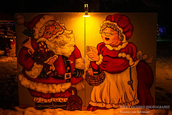 Christmas lights, Mr.& Mrs. Santa Clause, Irvine Park Chippewa Falls