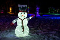 Christmas lights, snowman, Irvine Park Chippewa Falls
