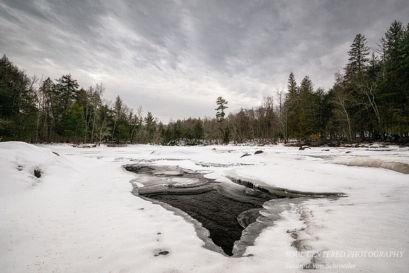 Frozen Flambeau river on a cloudy day, Dec. '25 3
