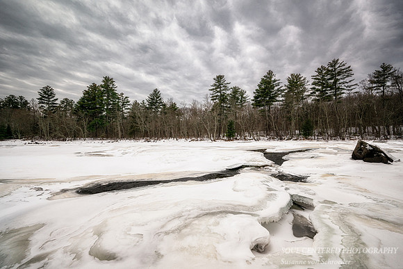 Frozen Flambeau river on a cloudy day, Dec. '25 1