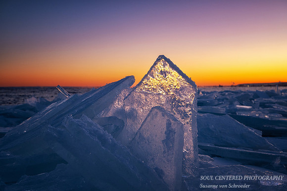 Blue ice at sunset, '26