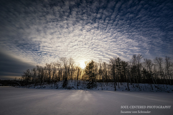 Sunny winter day and clouds, Audie Lake, January '26