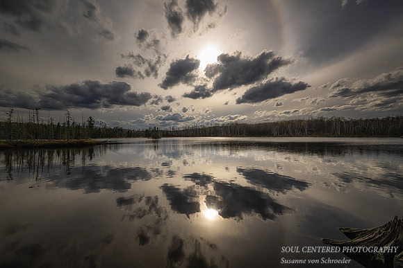 Spring evening with cloud reflections, Audie Lake, April '26 2