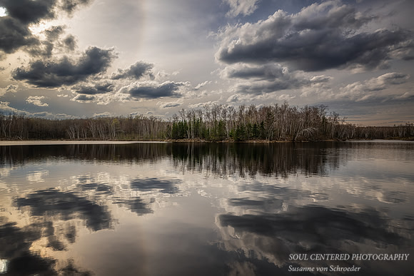 Spring evening with cloud reflections, Audie Lake, April '26 4