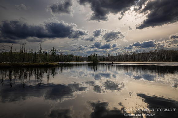 Spring evening with cloud reflections, Audie Lake, April '26 1