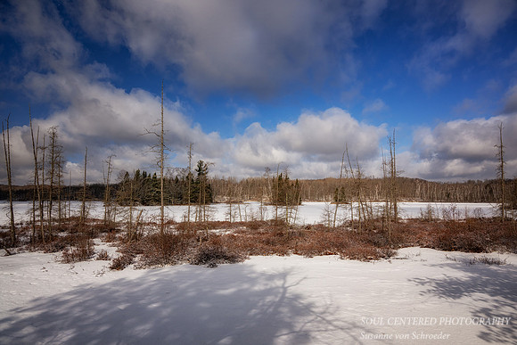 Sunny spring day with clouds, Audie Lake, March '26 1