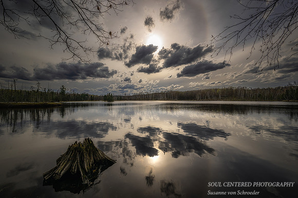 Spring evening with cloud reflections, Audie Lake, April '26 3