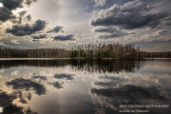 Spring evening with cloud reflections, Audie Lake, April '26 4