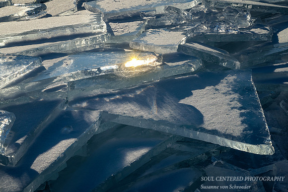 Ice shards with tiny sun star