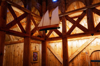 Stavkirke, interior, sailboat