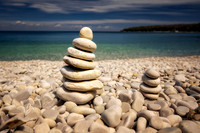 Stacked rocks, Schoolhouse beach