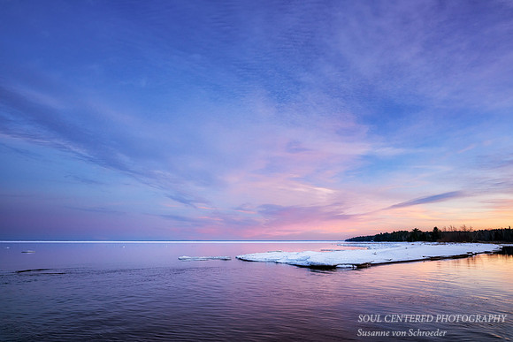 Blue Pink Lake Superior at sunset, Jan. '26 3
