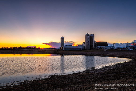 Sunset colors, rural Wisconsin