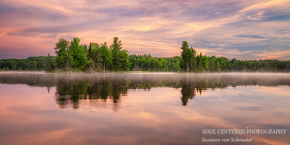 Colors of Dawn, Audie Lake, July '26 1, panorama