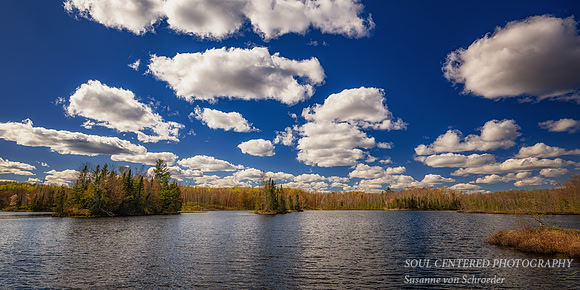 Spring Clouds at Audie Lake, panorama