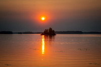 Sunset with island, Chippewa Flowage 1, July '26