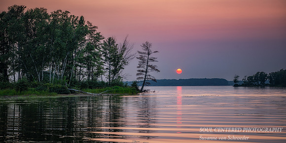 Sunset Chippewa Flowage, panorama, July '26