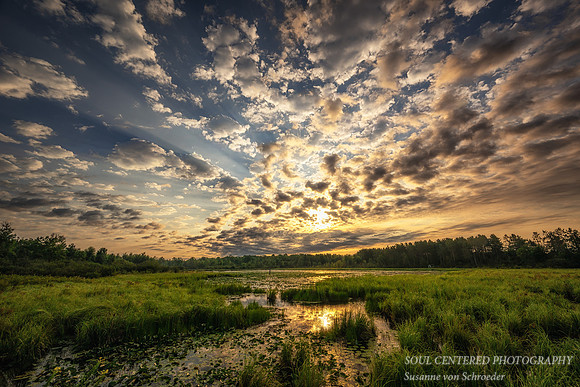 August sunrise with clouds, Blue Hills 1
