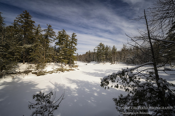 Snow covered Flambeau river, 3.2.'23