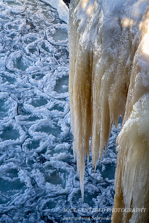 Icicles and pancake ice