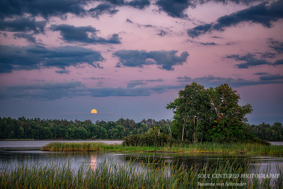 Full moon rising, Chippewa Flowage, WI, Aug. '26 1
