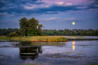 Full moon rising, Chippewa Flowage, WI, Aug. '26 2