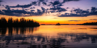 Dusk, Chippewa Flowage, WI, panorama, Aug. '26