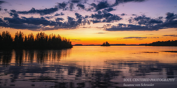 Dusk, Chippewa Flowage, WI, panorama, Aug. '26