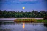 Full moon rising, Chippewa Flowage, WI, Aug. '26 3