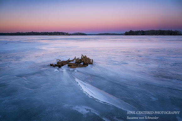 Blue Hour, frozen Chippewa Flowage, Febr. '24