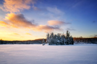 Fresh snowfall, evening light at Audie Lake, Dec. '25 8