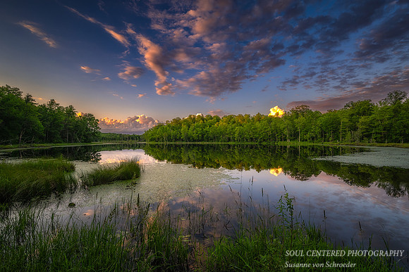 Evening clouds and reflections, Perch Lake, June '25 2