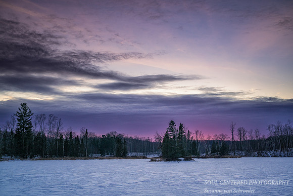 Winter sunset colors, Audie Lake, Jan. '25 3
