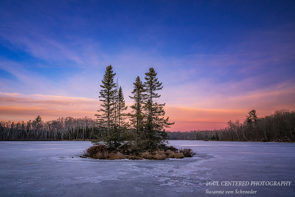 Pink & blue sky at sunset, Jan. '24 1