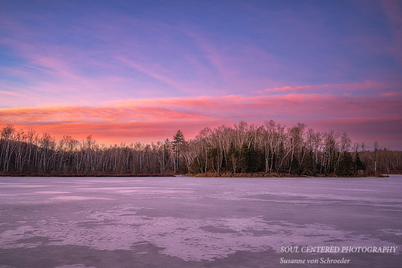 Pink & blue sky at sunset, Jan. '24 2